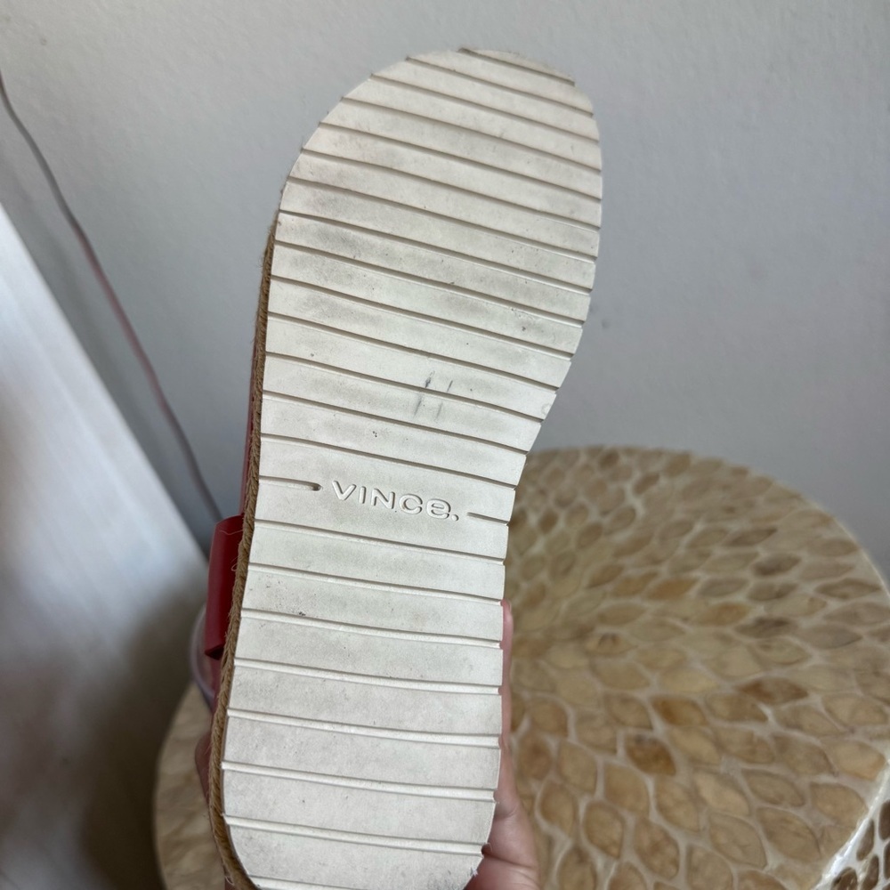 Vince Red Flint Platform Thong Espadrille Leather
Sandals size 9M - Picture 8 of 9